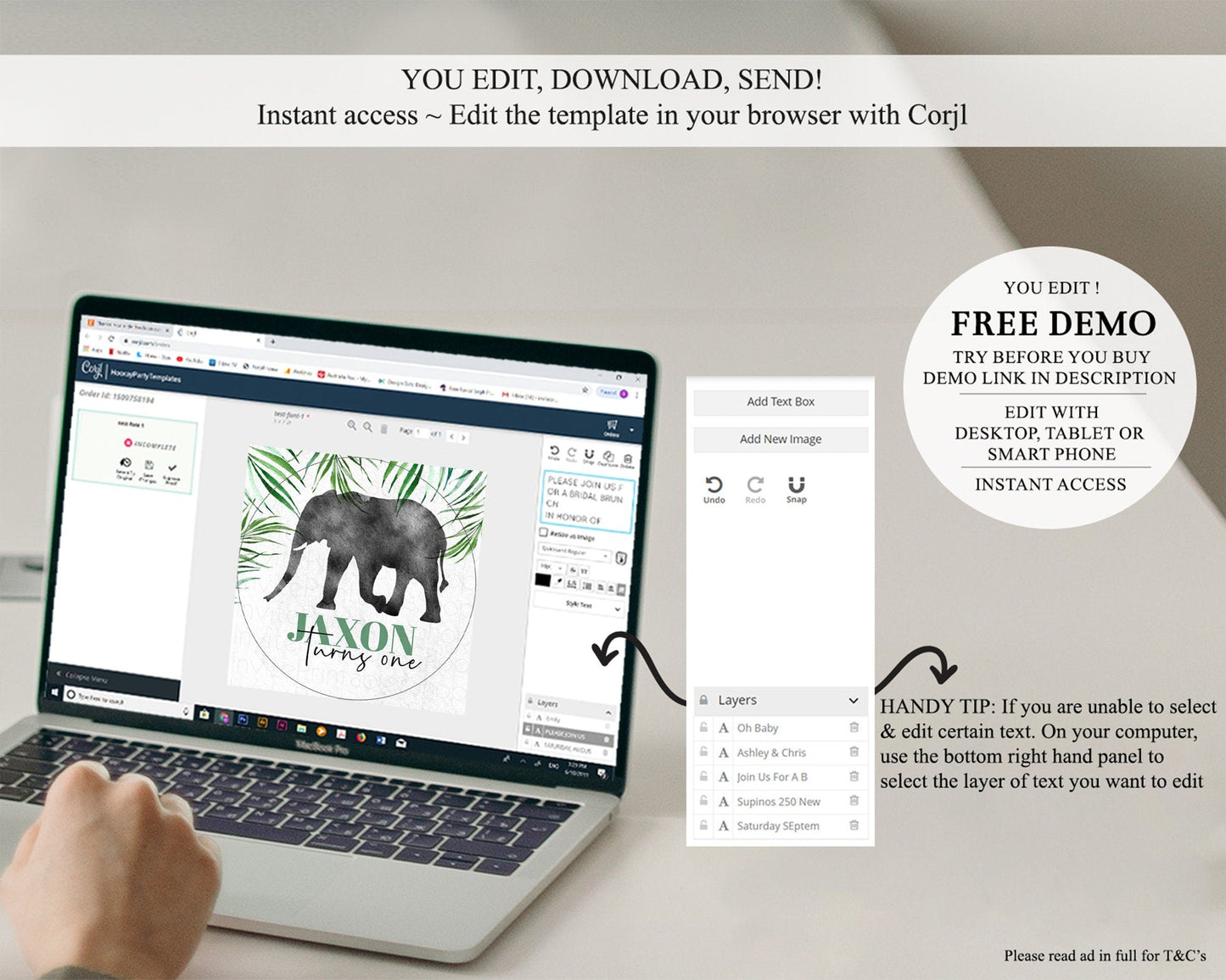 Elephant Cupcake Toppers Elephant Cupcake Elephant Party Safari Adventure Elephant Cupcake Topper Elephant Decor Zoo Fern Palm Leaf D10842