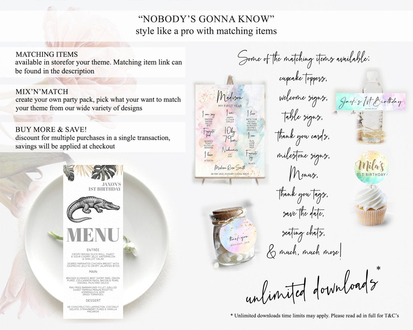 Crocodile Menu Alligator Menu Template Croc Gator Table Decor Croc Gator Dinner Dessert Menu Croc Gator Birthday Party Food Menu D10830