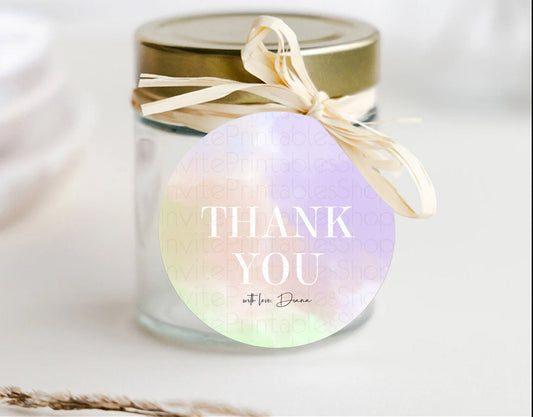 Pastel Thank You Tags Rainbow Thank You Gift Tags Colorful Pastel Favor Tags Confetti Watercolor Pastel First Birthday Thank You D10371