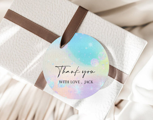 Rainbow Tags Pastel Thank You Tags Colorful Pastel Favor Tags Watercolor Iridescent Sprinkles Ombre Pastel First Birthday Thank You D10665