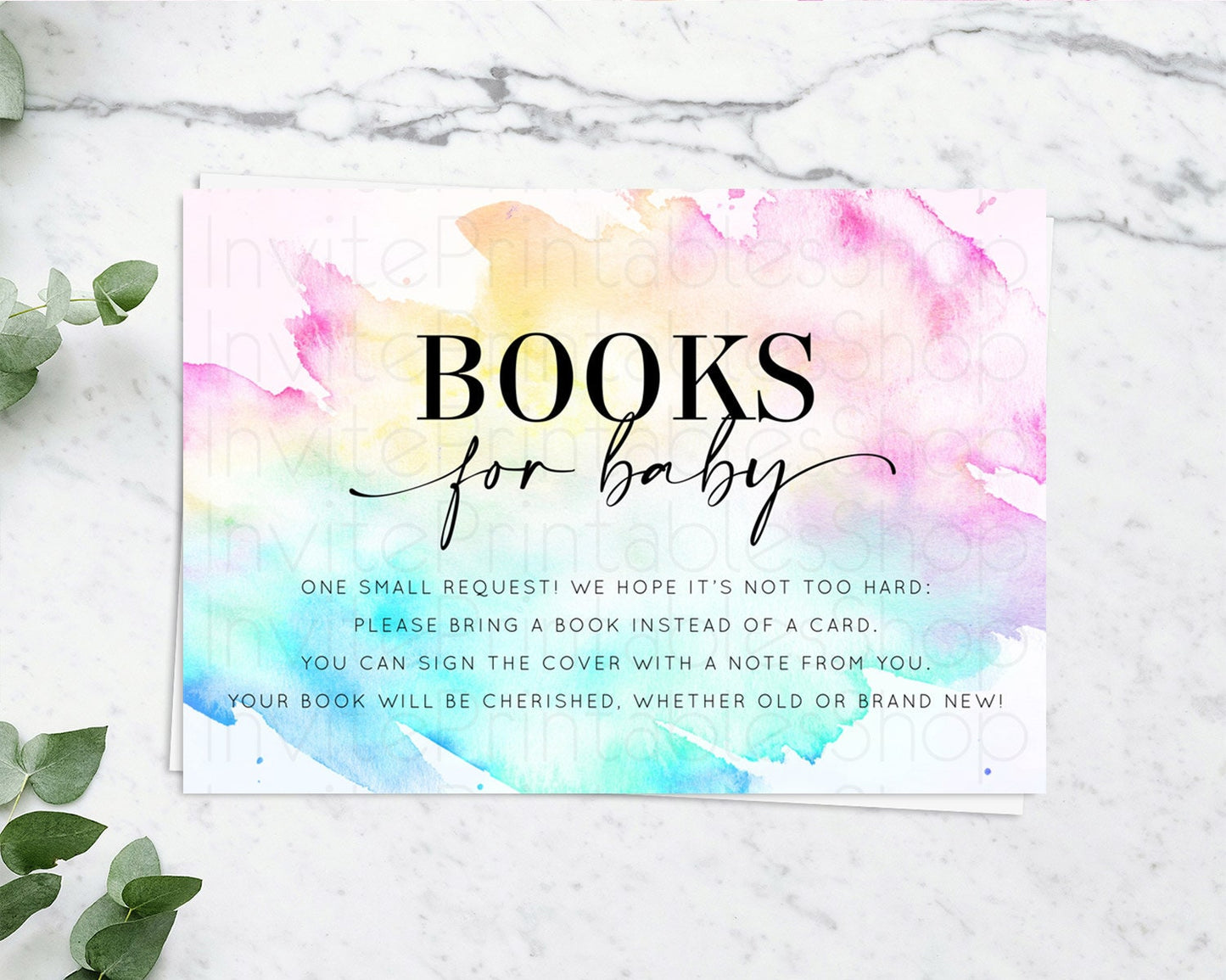 Pastel Books For Baby Card Pastel Rainbow Book Insert Colorful Ombre Watercolor Book Card Confetti Glitter Baby Book Poem Request D11020