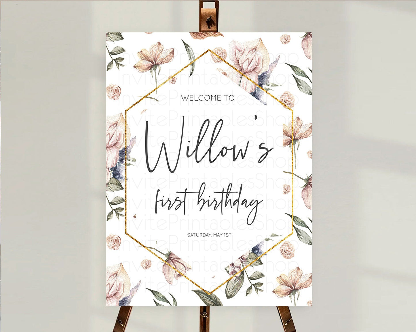 Secret Garden Welcome Sign Wildflower Welcome Board Pastel Flower Garden Welcome Poster Boho Wildflower First Birthday Welcome Sign D10504
