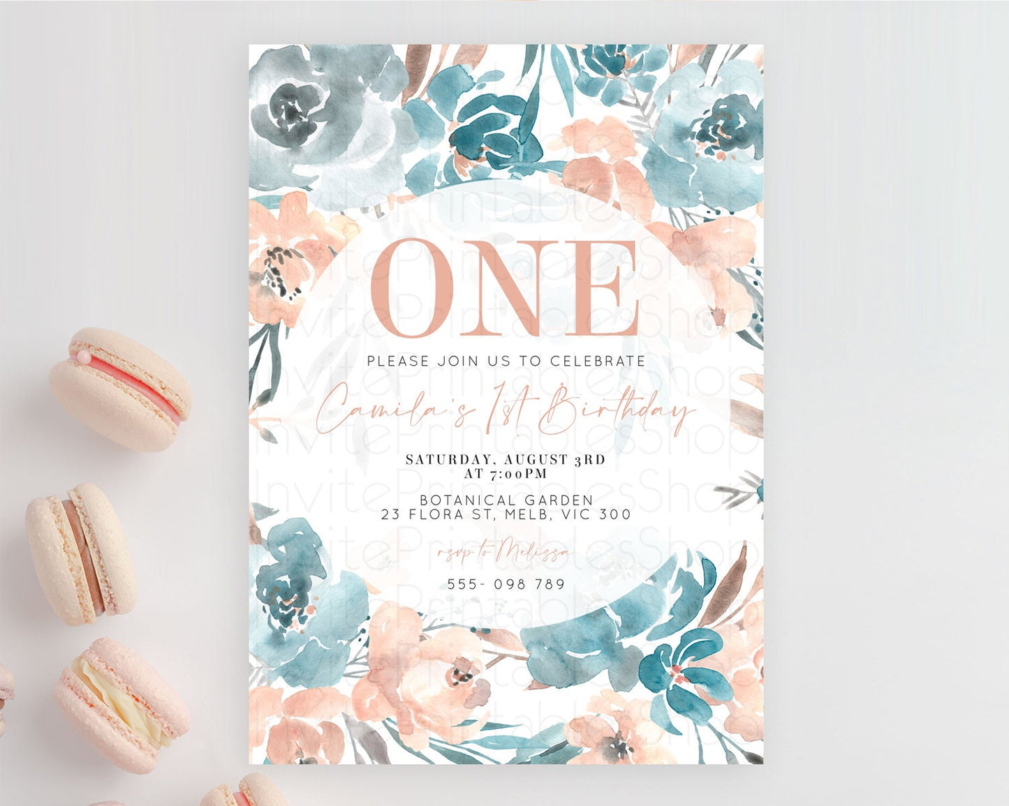 Secret Garden Invitation Wildflower Birthday Invitation Pastel Flowers Invite Enchanted Garden Boho Floral 3rd 2nd First Birthday D10190