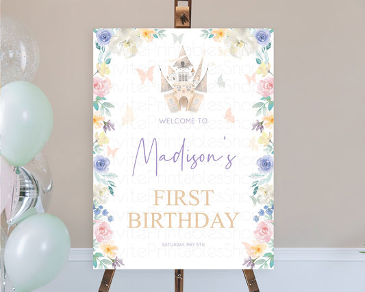 Editable Princess Birthday Welcome Sign Castle Welcome Board Secret Garden E