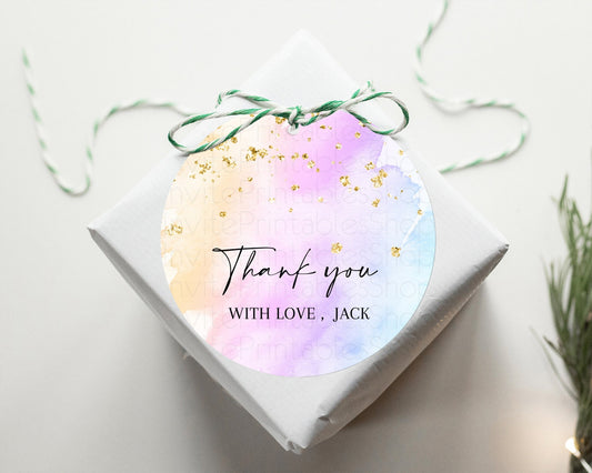 Editable Pastel Thank You Tags Rainbow Thank You Gift Tags Colorful Pastel F