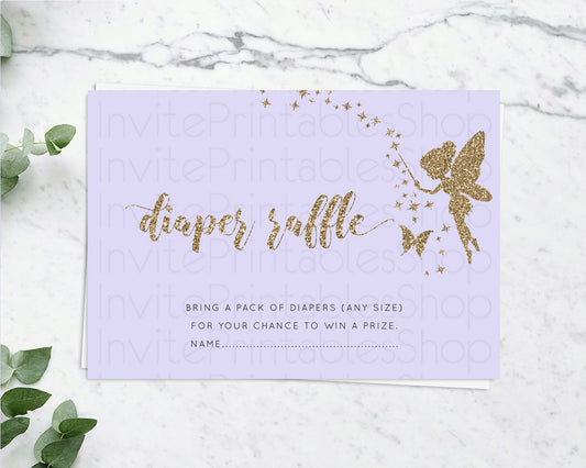 Editable Fairy Diaper Raffle Card Fairy Diaper Insert Enchanted Garden Fairy