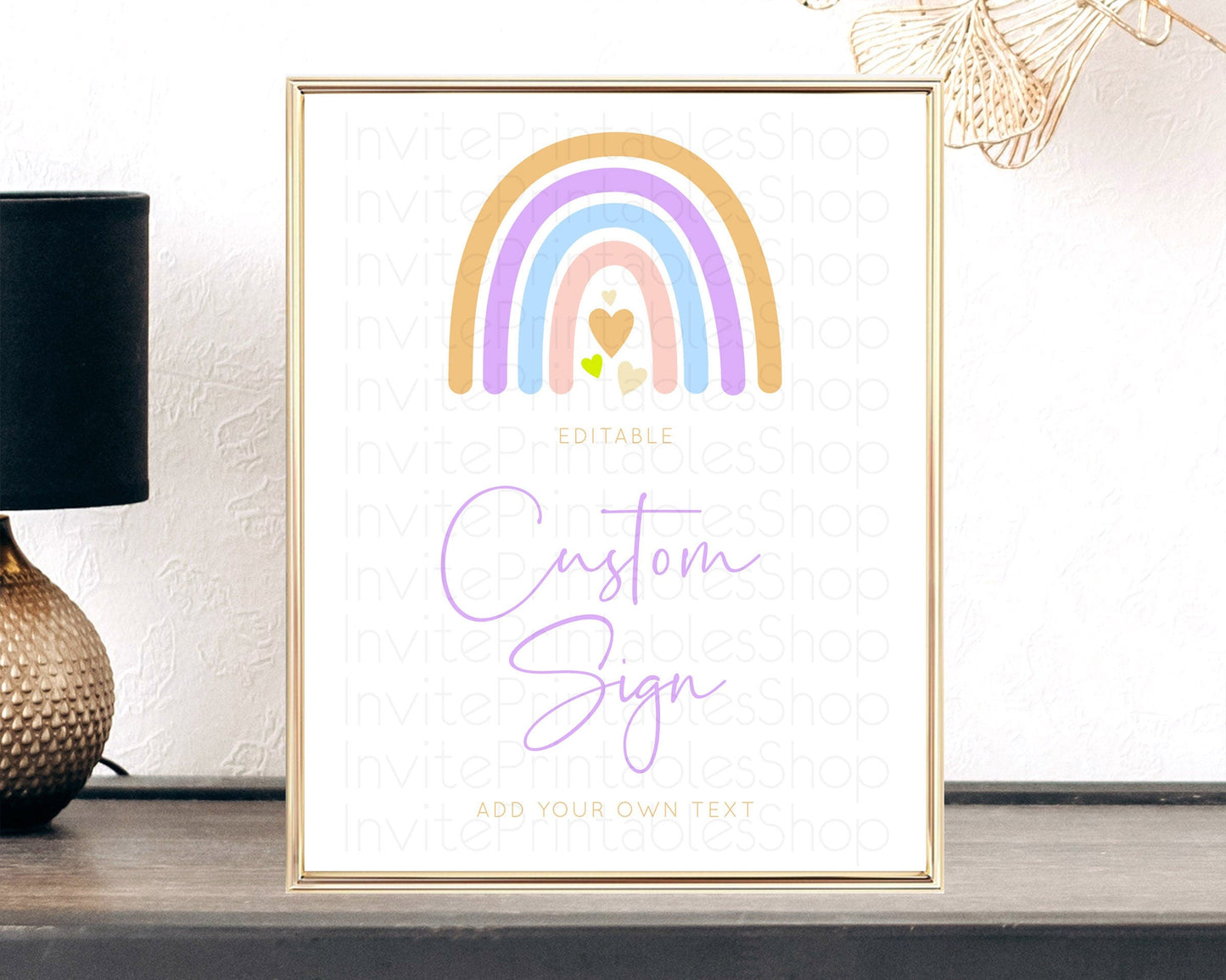 Pastel Rainbow Sign Rainbow Table Sign Decor Boho Colorful Rainbow Party Rainbow Baby Theme 1st Birthday Baptism Baby Shower Wedding D10238