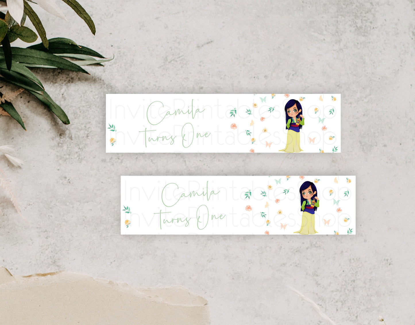 Princess Water Label Template Secret Garden Enchanted Castle Pastel Floral Royal Party Decor For 1st Birthday Baptism Baby Shower D10357