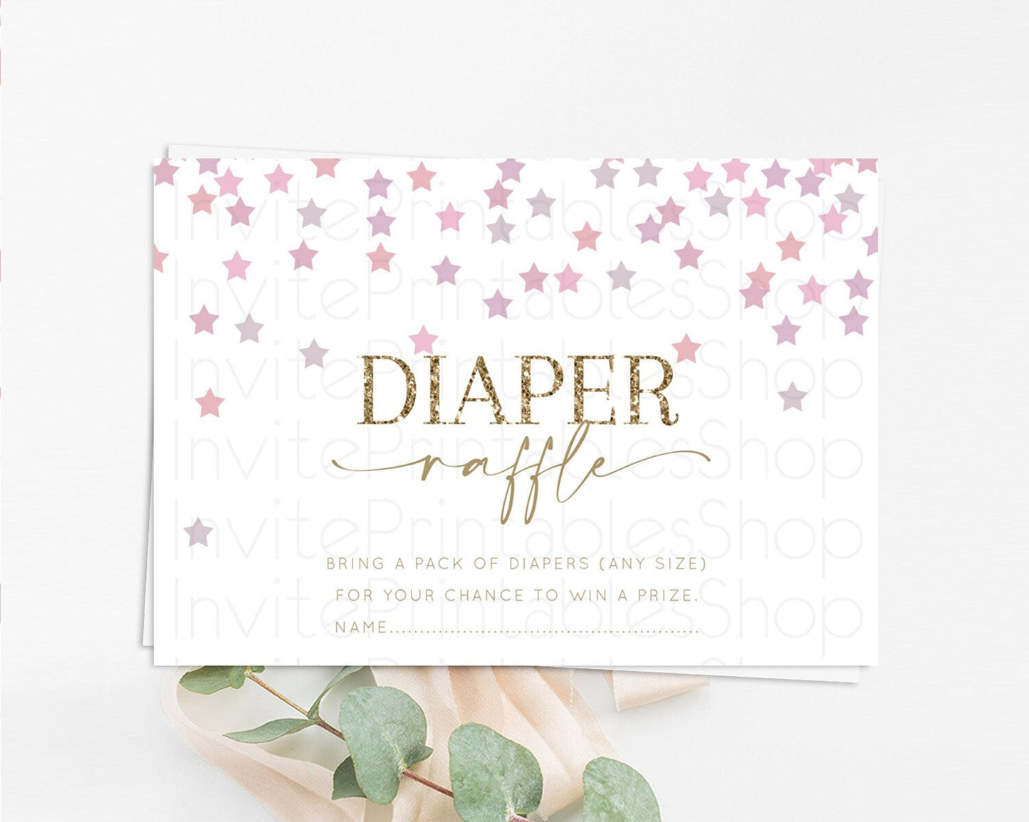 Pastel Star Diaper Raffle Card Shooting Star Diaper Raffle Insert Twinkle Little Star Diaper Ticket Rainbow Confetti Raffle Game D10344