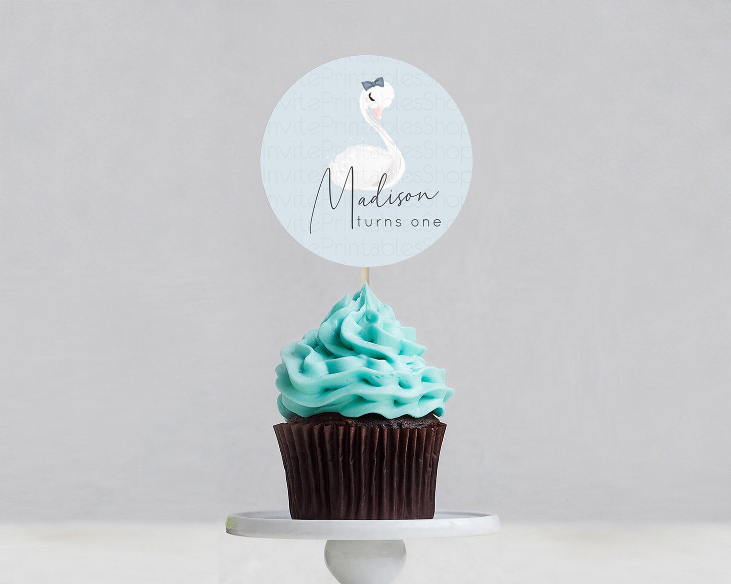 Swan Cupcake Toppers Swan Princess Ballet Cupcake Watercolour Pastel Floral Enchanted Forest Swan Lake Party Decor Secret Garden D10760