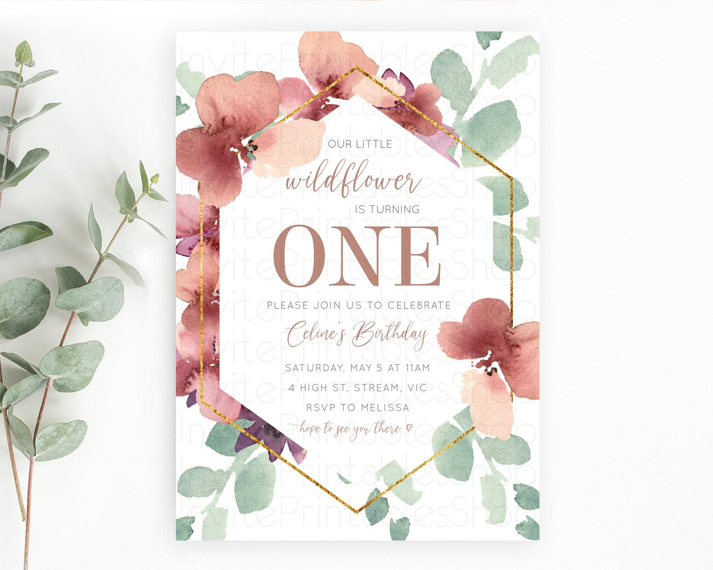 Secret Garden Invitation Wildflower Birthday Invitation Pastel Flowers Invite Enchanted Garden Boho Floral 3rd 2nd First Birthday D10964