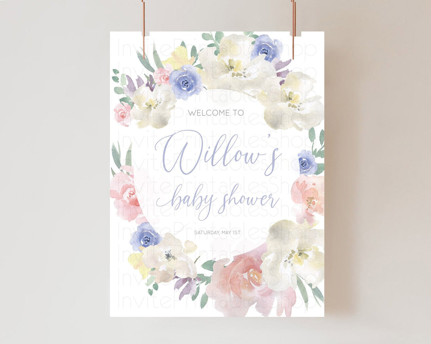 Secret Garden Baby Shower Welcome Sign Wildflower Welcome Board Pastel Flower Garden Welcome Poster Boho Wildflower Welcome Sign D10841