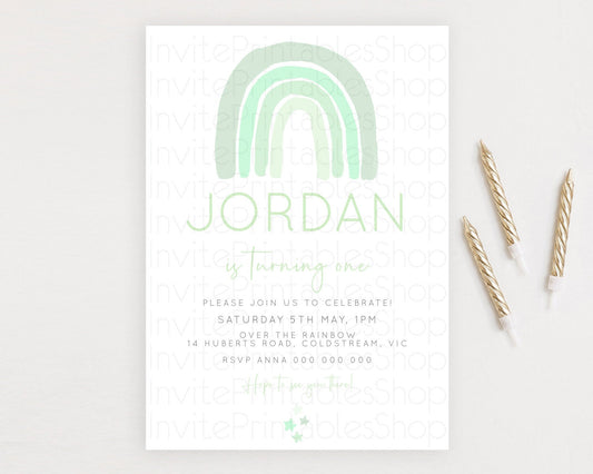 Editable Pastel Rainbow Birthday Invitation Pastel Rainbow Invitation Rainbo