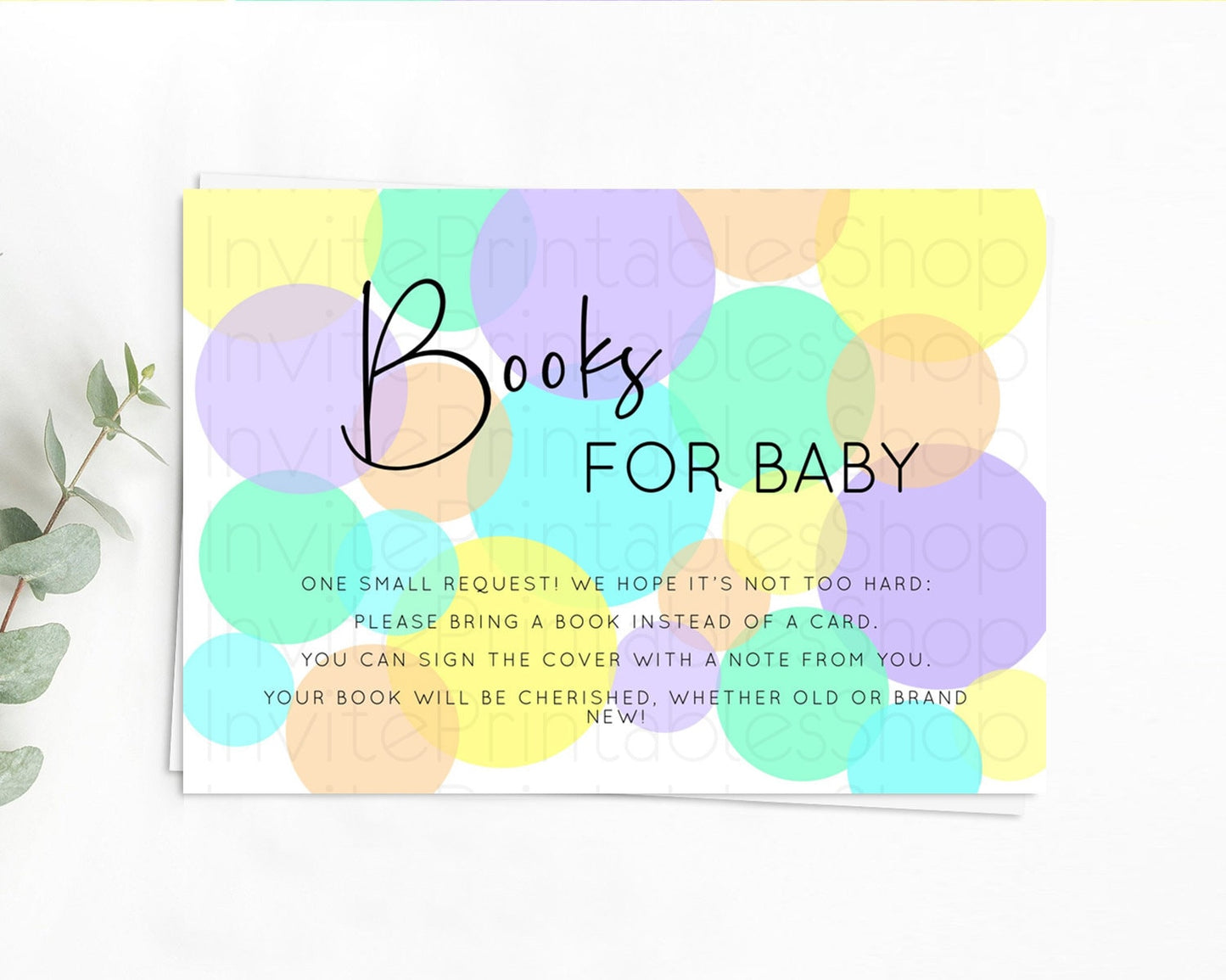 Rainbow Books For Baby Card Pastel Sprinkles Book Insert Pastel Rainbow Confetti Book Card Colorful Bubbles Pastel Book Poem Request D10412