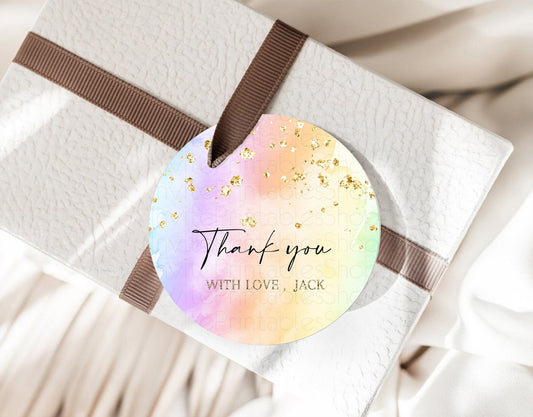 Editable Pastel Thank You Tags Rainbow Thank You Gift Tags Colorful Pastel F