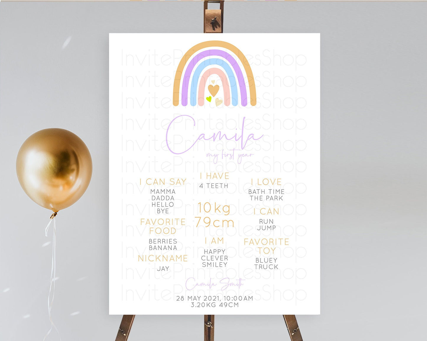 Pastel Rainbow First Birthday Milestone Poster Boho Rainbow Milestone Board Rainbow Milestone Pastel Milestone Rainbow 1st Birthday D10238