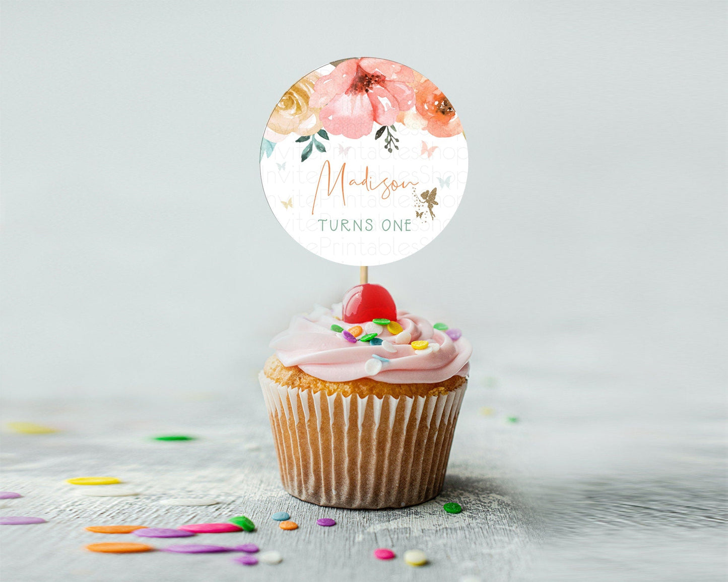 Fairy Cupcake Toppers Pastel Fairy Cupcake Toppers Fairy Floral Garden Cupcake Topper Enchanted Garden Floral Butterfly Party Decor D10346