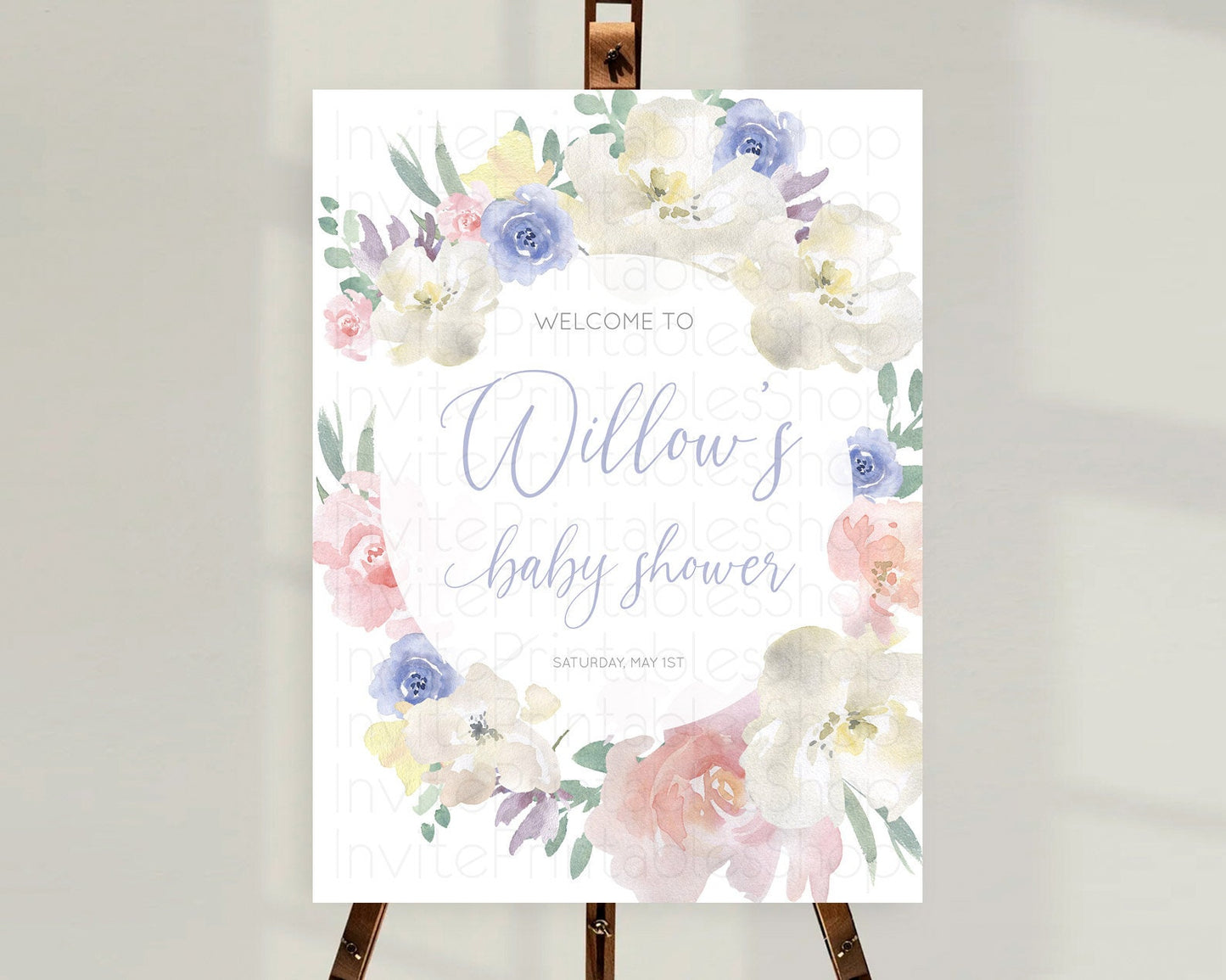 Secret Garden Baby Shower Welcome Sign Wildflower Welcome Board Pastel Flower Garden Welcome Poster Boho Wildflower Welcome Sign D10841