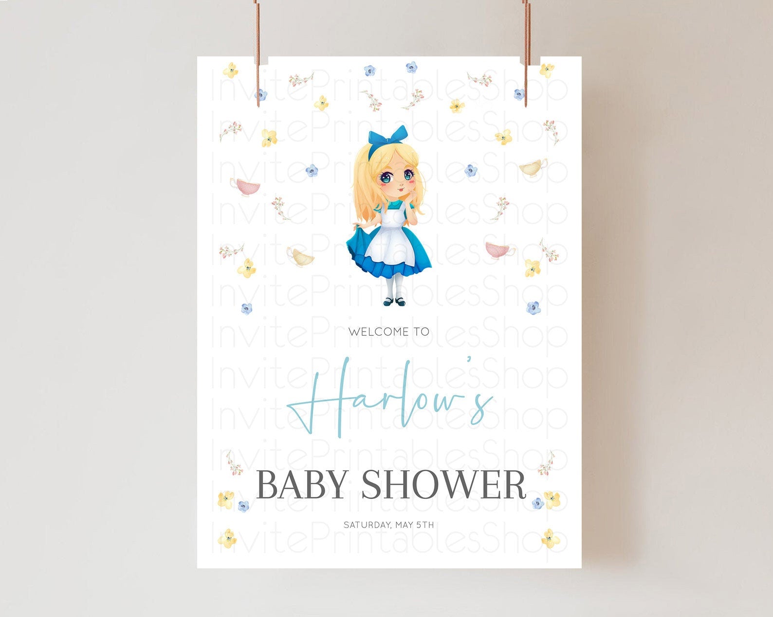 Editable Princess Baby Shower Welcome Sign Castle Welcome Board Secret Garde