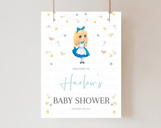 Editable Princess Baby Shower Welcome Sign Castle Welcome Board Secret Garde