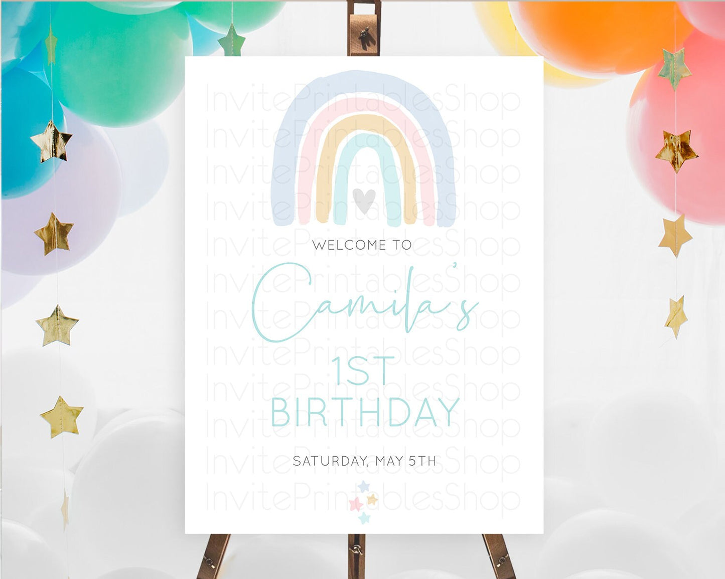 Pastel Rainbow Welcome Sign Boho Rainbow Welcome Board Rainbow Welcome Sign Pastel Welcome Decor Rainbow First Birthday Welcome Sign D10214