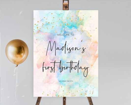 Editable Pastel Welcome Sign Pastel Rainbow Welcome Sign Colorful Rainbow Co