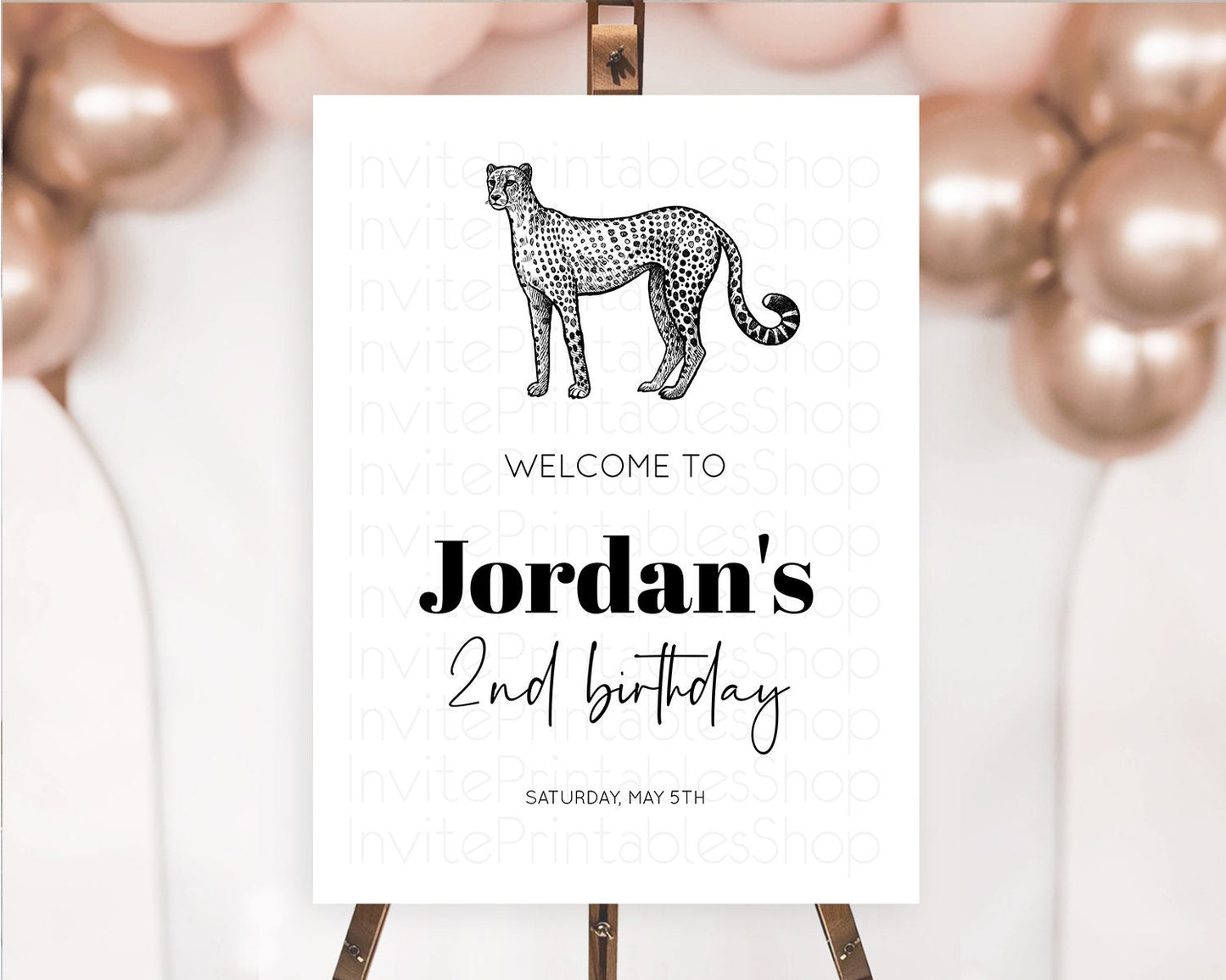 Cheetah Welcome Sign Cheetah Welcome Board Cheetah Party Welcome Poster Safari Adventure Decor Cheetah First Birthday Welcome Sign D10290