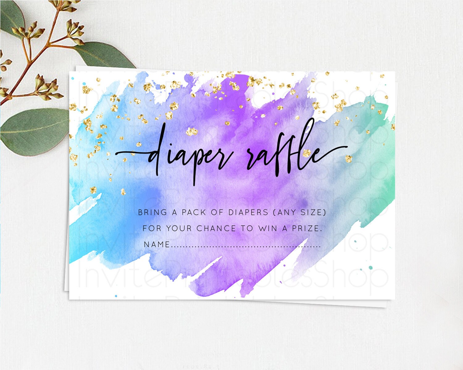 Editable Pastel Diaper Raffle Card Pastel Rainbow Diaper Raffle Insert Color