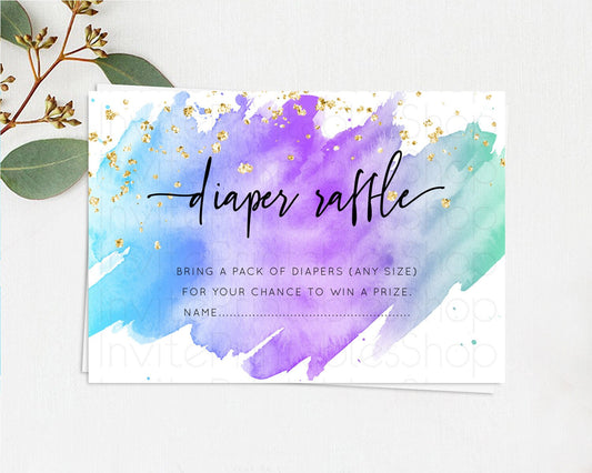 Editable Pastel Diaper Raffle Card Pastel Rainbow Diaper Raffle Insert Color