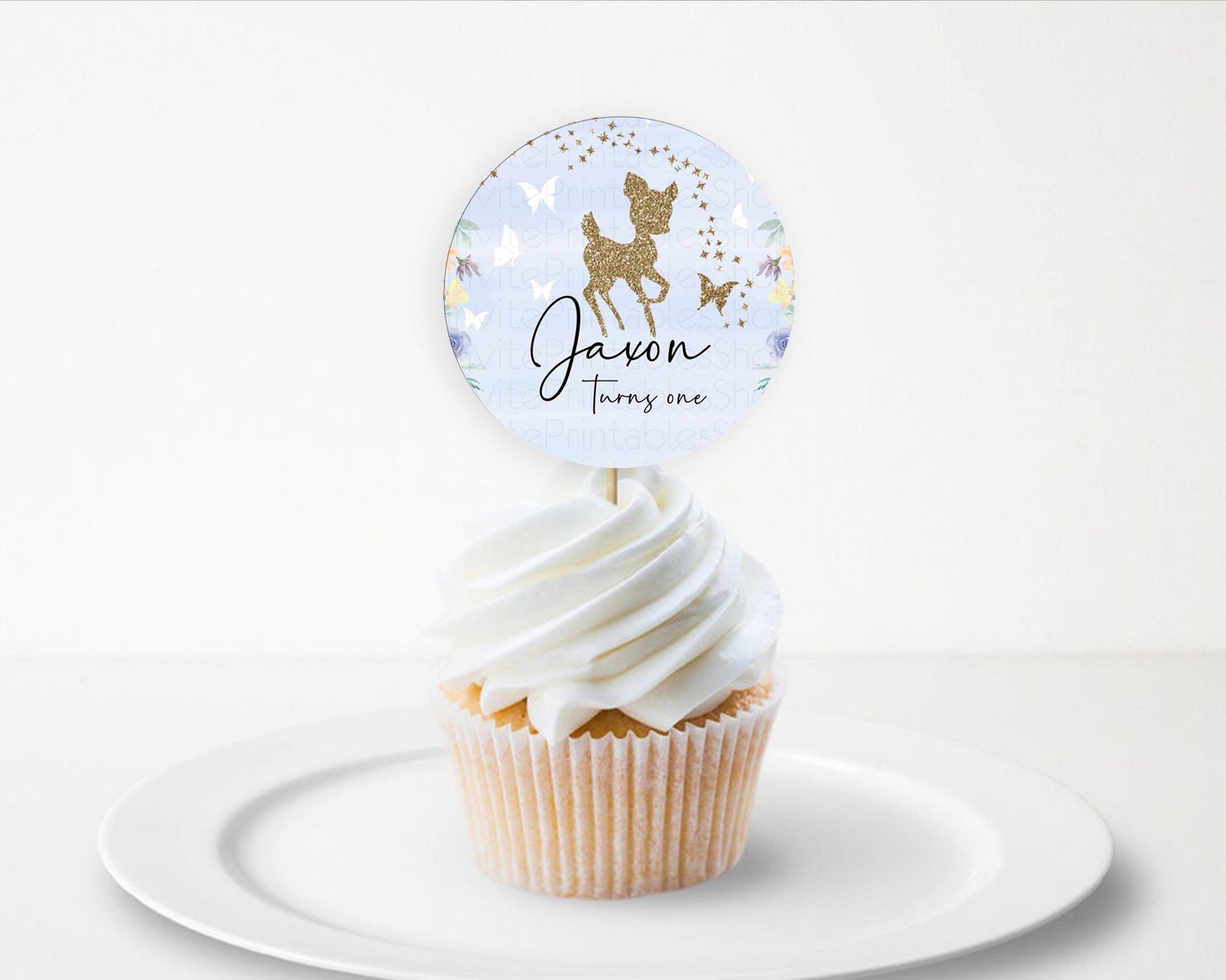 Editable Fawn Cupcake Toppers Deer Cupcake Toppers Enchanted Forest Party Bu