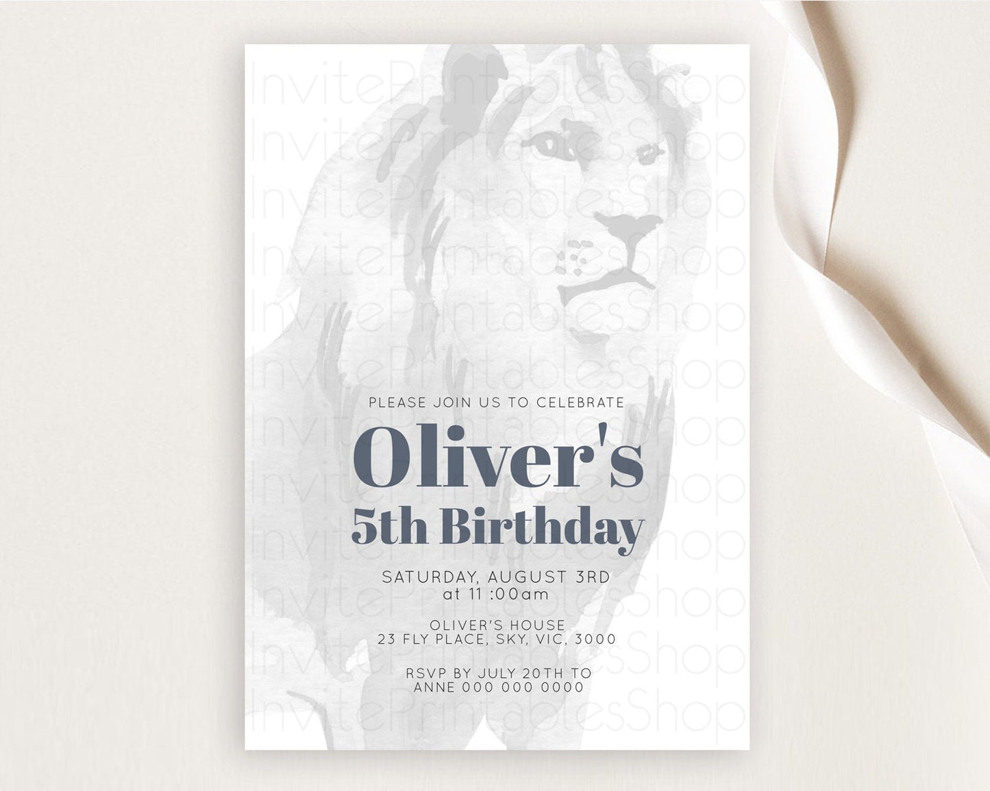 Lion Birthday Invitation Lion Invitation Modern Safari Lion Party 2 Wild 1 Safari Adventure Zoo Birthday Minimalist Lion Invites D10299