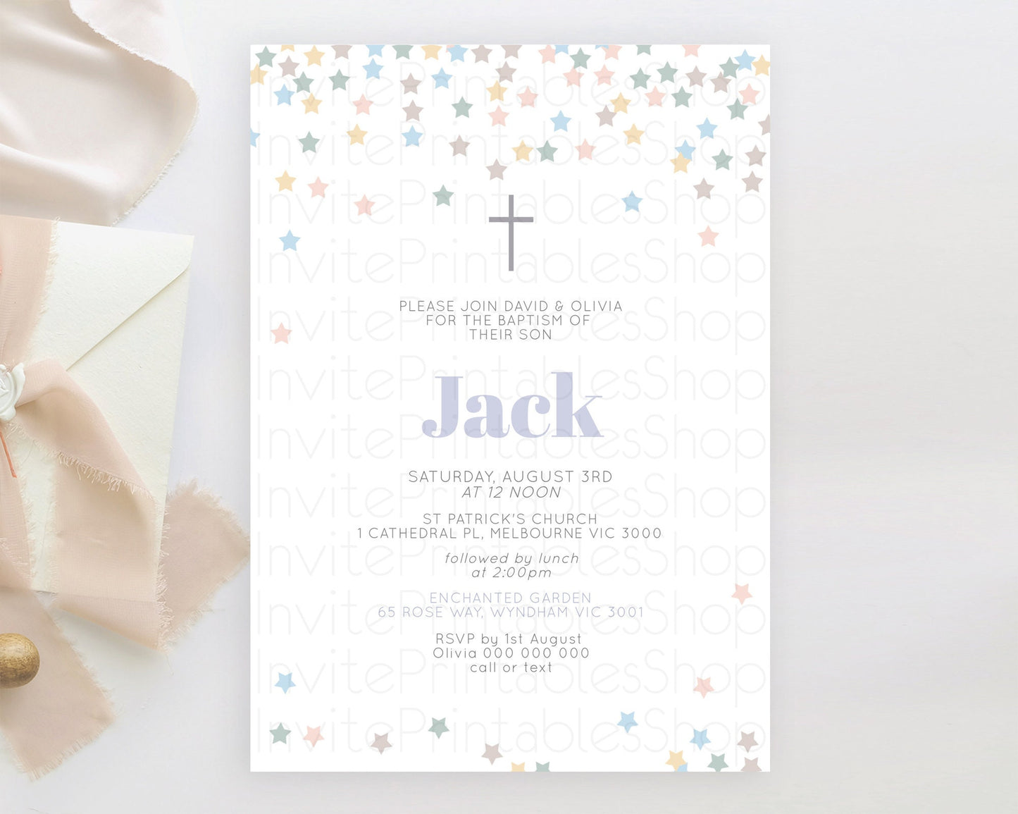 Star Baptism Invitation Pastel Stars Baptism 1st Birthday Invitation Rainbow Colors Confetti Twinkle Little Star Christening Invite D10795