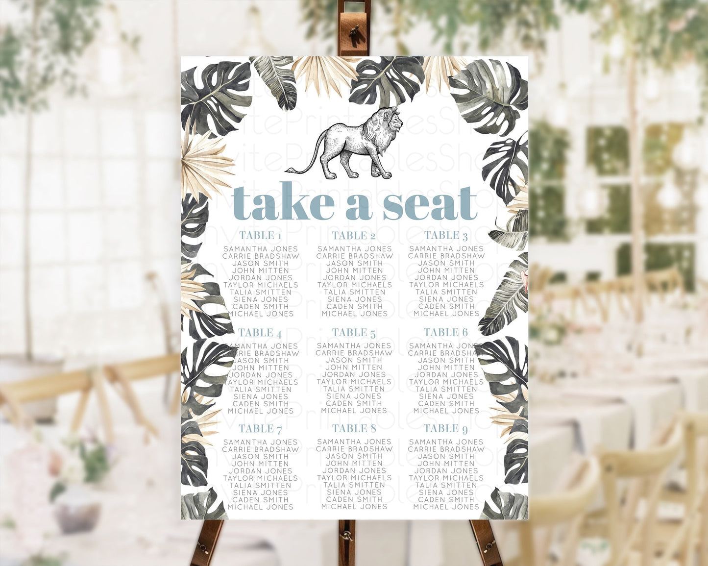 Lion Seating Chart Safari Lion Seating Chart Modern Lion Party Decor Safari Adventure Party Minimalist Lion Seating Sign Take A Seat D10807