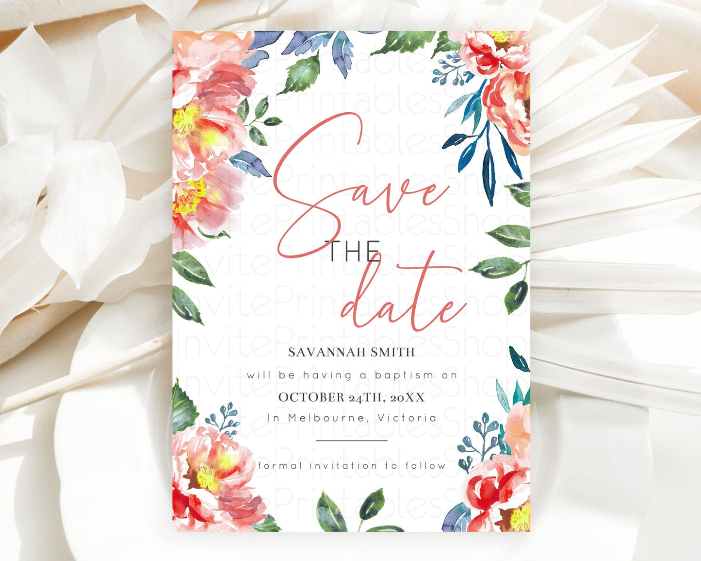 Wildflower Save The Date Template Secret Garden Save The Date Pastel Floral Garden Party Boho Flowers Birthday Baby Shower Wedding D10751