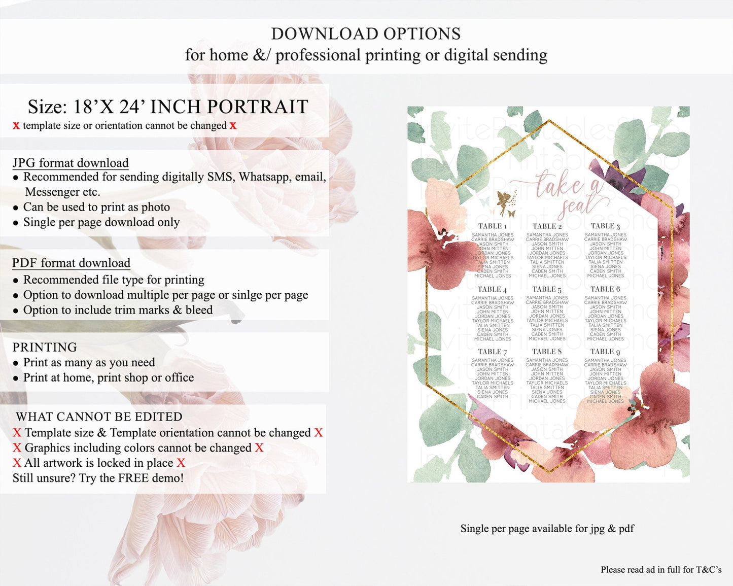 Fairy Seating Chart Pastel Fairy Seating Chart Fairy Tea Party Fairy Garden Seating Sign Enchanted Garden Floral Butterfly Decor D10460