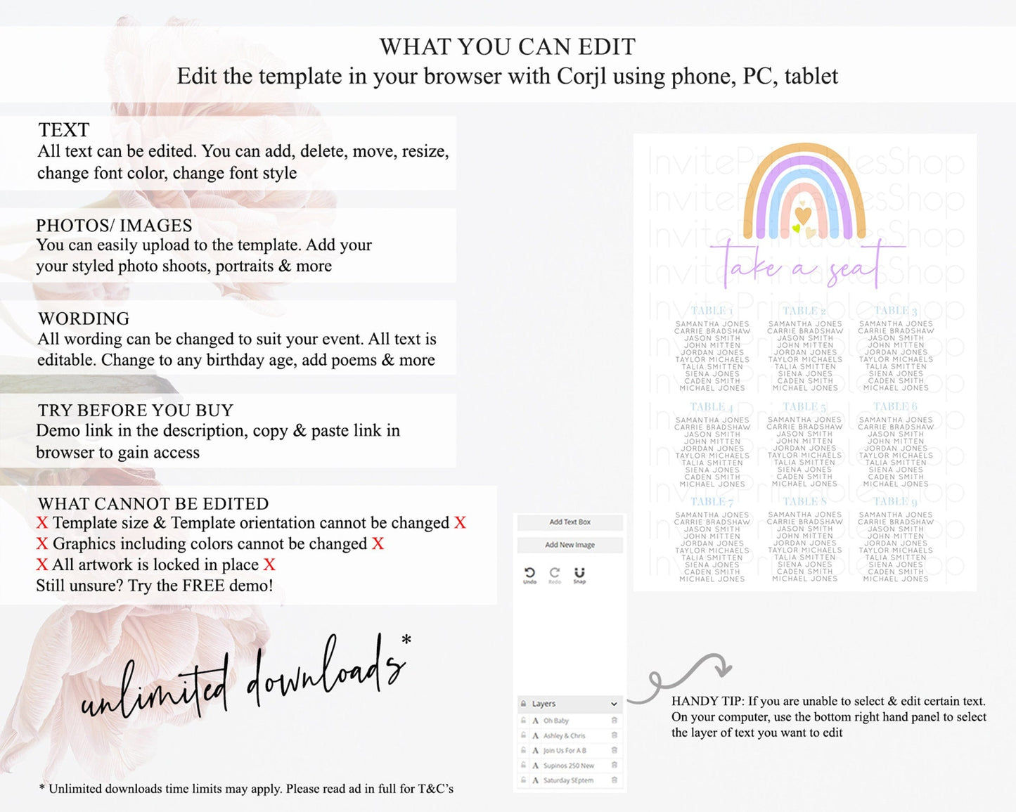 Pastel Rainbow Seating Chart Boho Rainbow Seating Chart Rainbow Seating Chart Pastel Seating Chart Boho Rainbow Seating Sign D10238