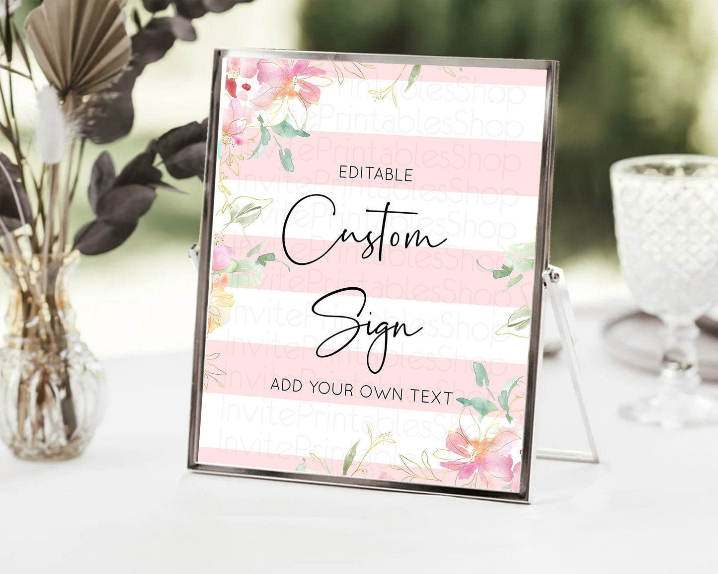 Wildflower Floral Table Sign Decor Secret Garden Sign Template Pastel Floral Garden Party Boho Flowers Birthday Baby Shower Wedding D10300