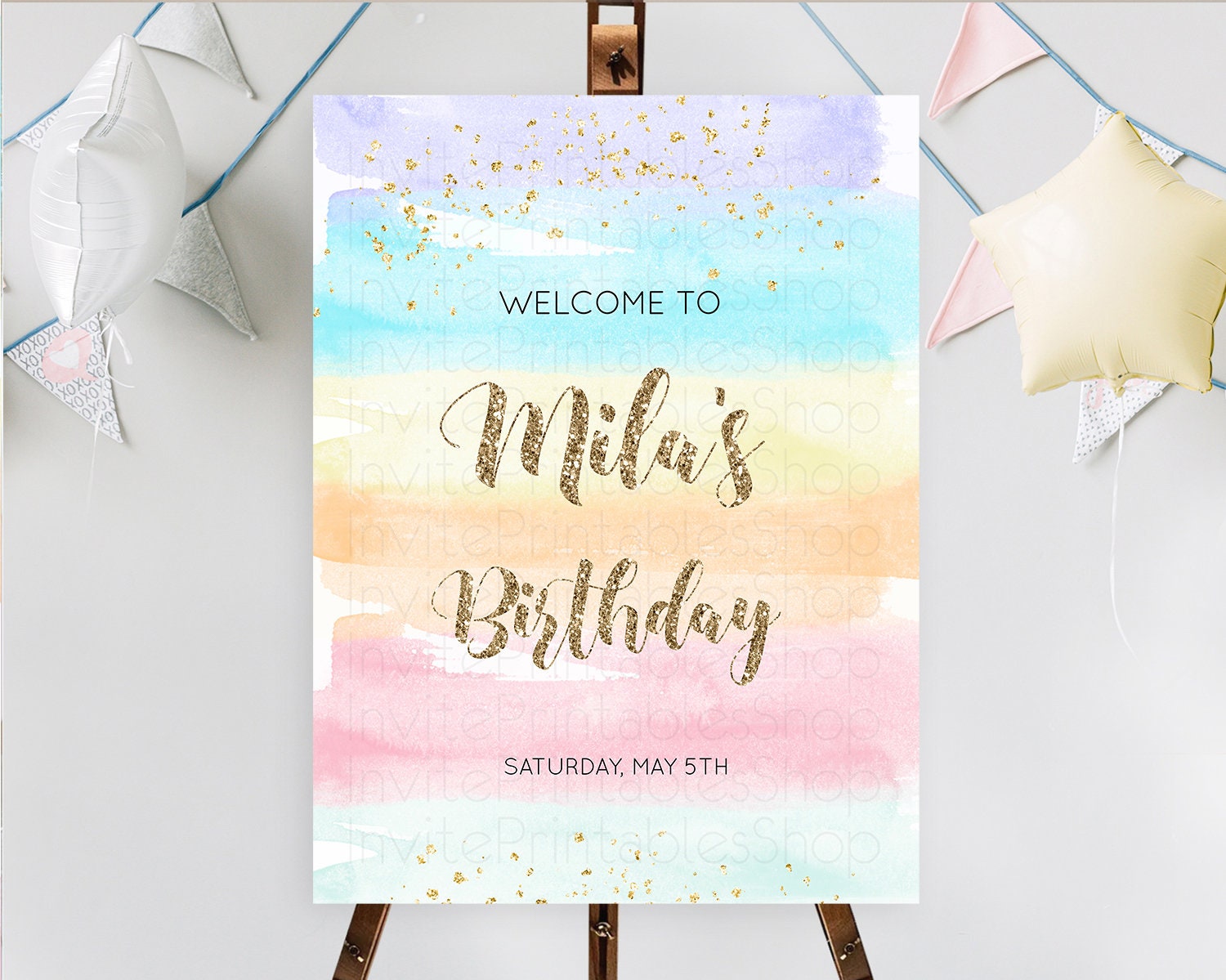Editable Pastel Welcome Sign Pastel Rainbow Welcome Sign Colorful Rainbow Co