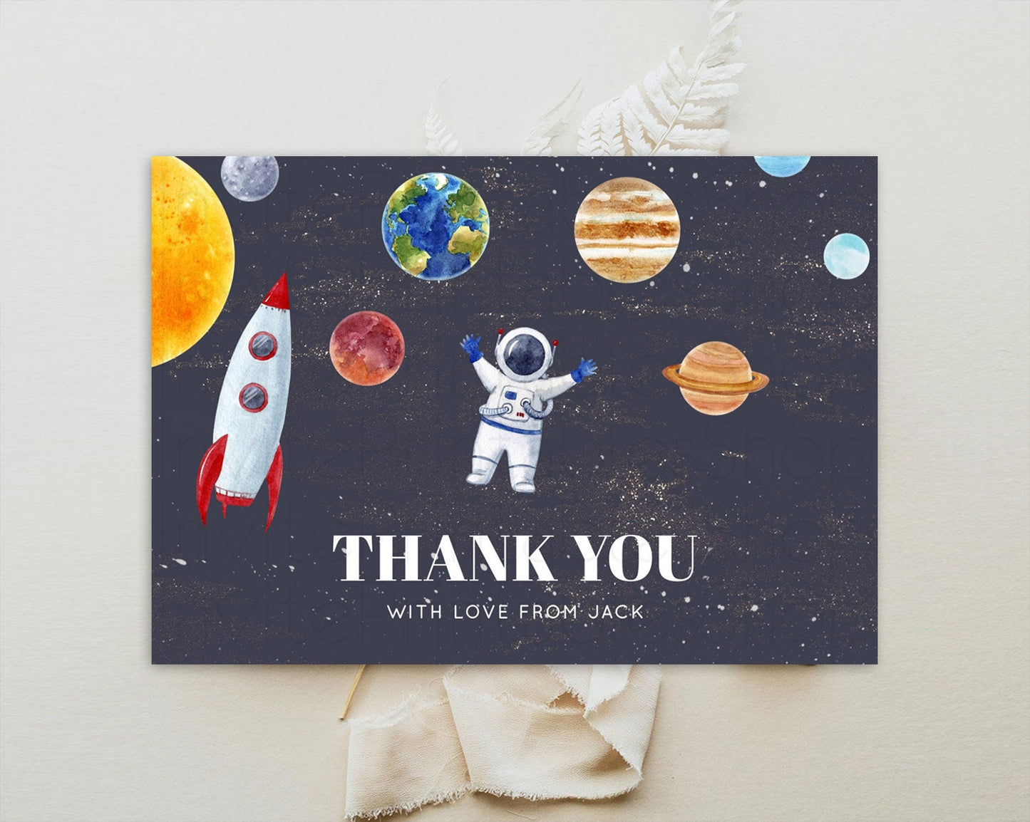 Space Thank You Space Thank You Card First Trip Around the Sun Thank You Card Planets Solar System First Birthday Thank You Cards D10144