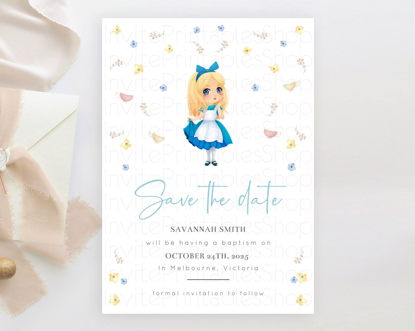 Editable Princess Save The Date Template Secret Garden Enchanted Castle Past