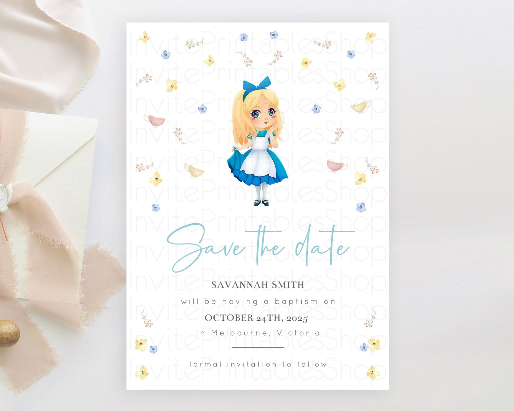 Editable Princess Save The Date Template Secret Garden Enchanted Castle Past