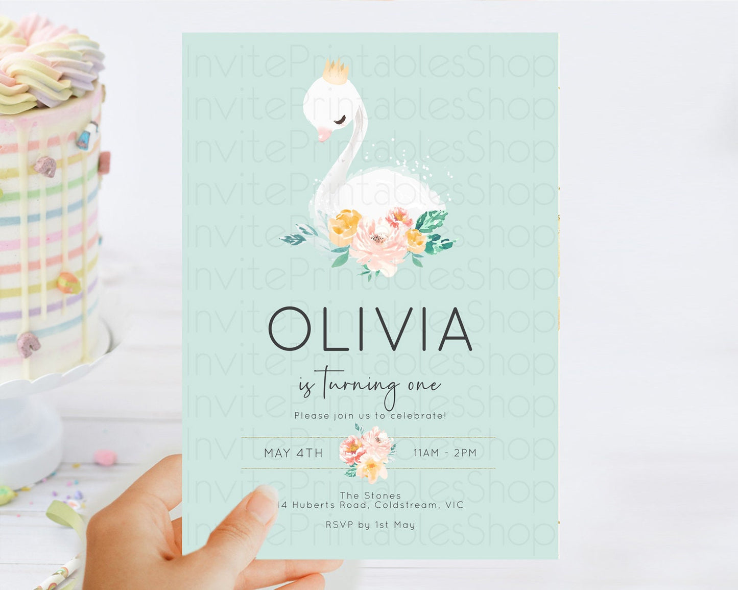 Editable Swan Birthday Invitation Swan Princess Ballet Invitation Enchanted