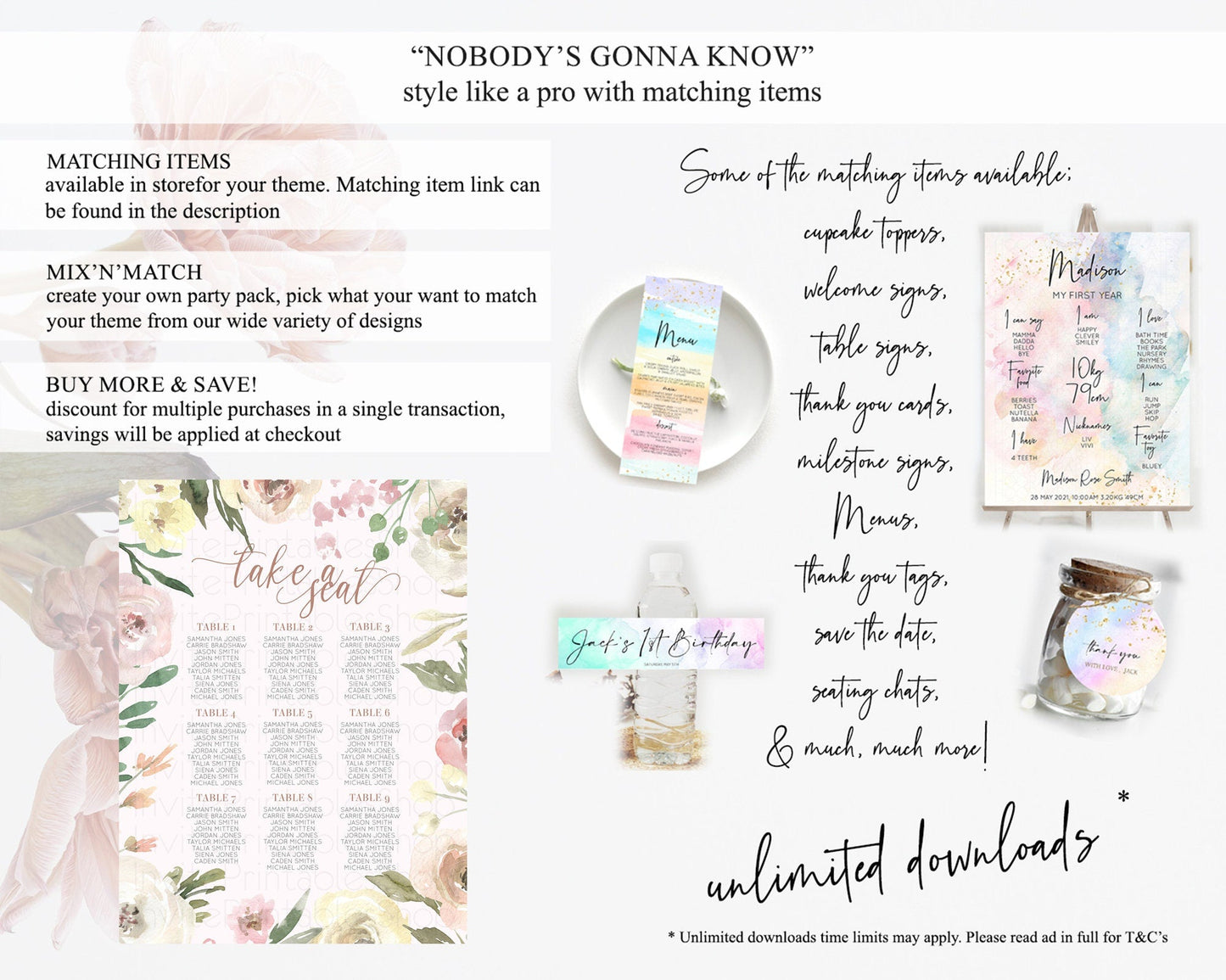 Secret Garden Seating Chart Wildflower Seating Chart Pastel Flowers Seating Chart Enchanted Garden Boho Floral Take A Seat Decor D10192