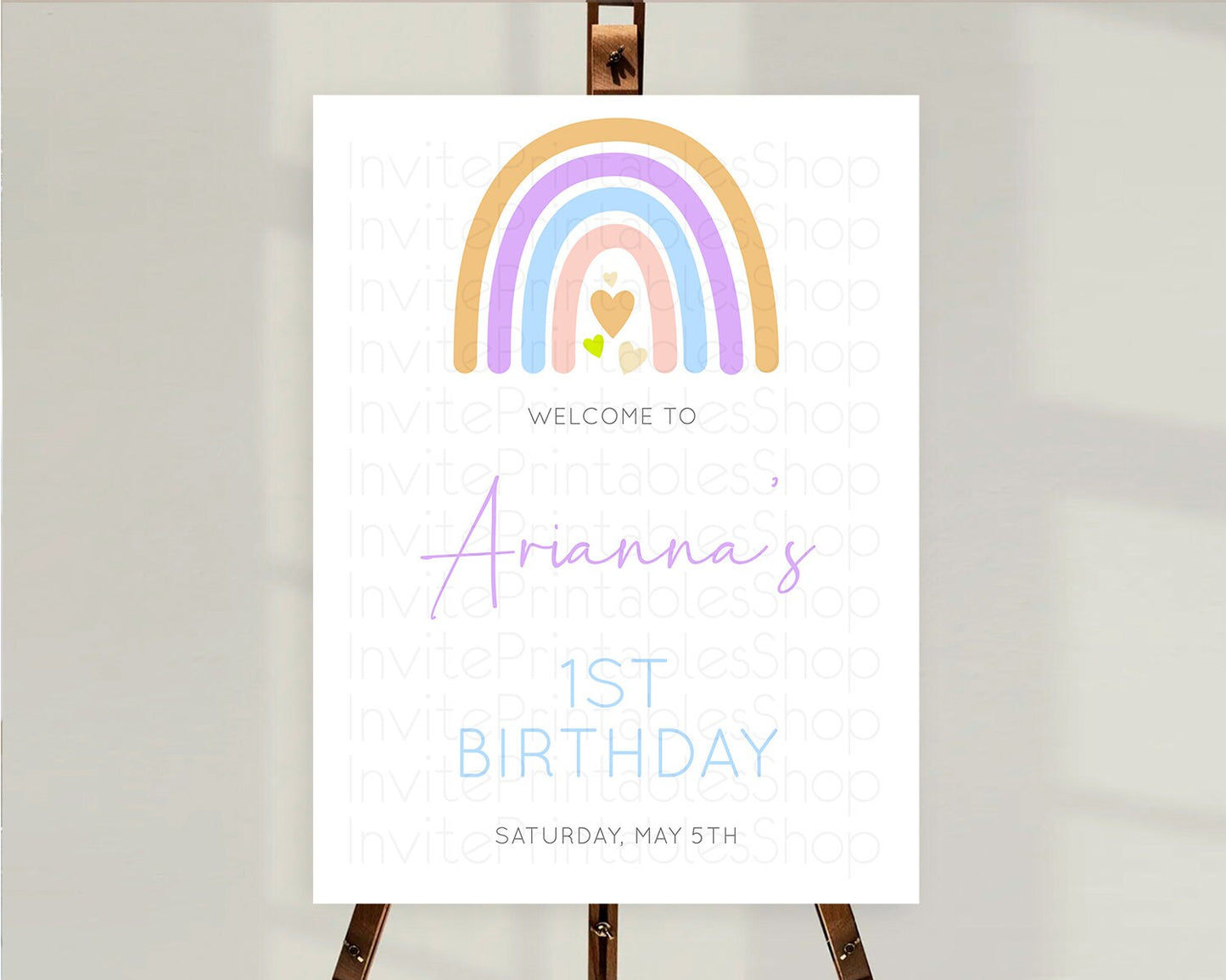 Pastel Rainbow Welcome Sign Boho Rainbow Welcome Board Rainbow Welcome Sign Pastel Welcome Decor Rainbow First Birthday Welcome Sign D10238