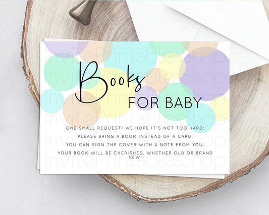 Rainbow Books For Baby Card Pastel Sprinkles Book Insert Pastel Rainbow Confetti Book Card Colorful Bubbles Pastel Book Poem Request D10412