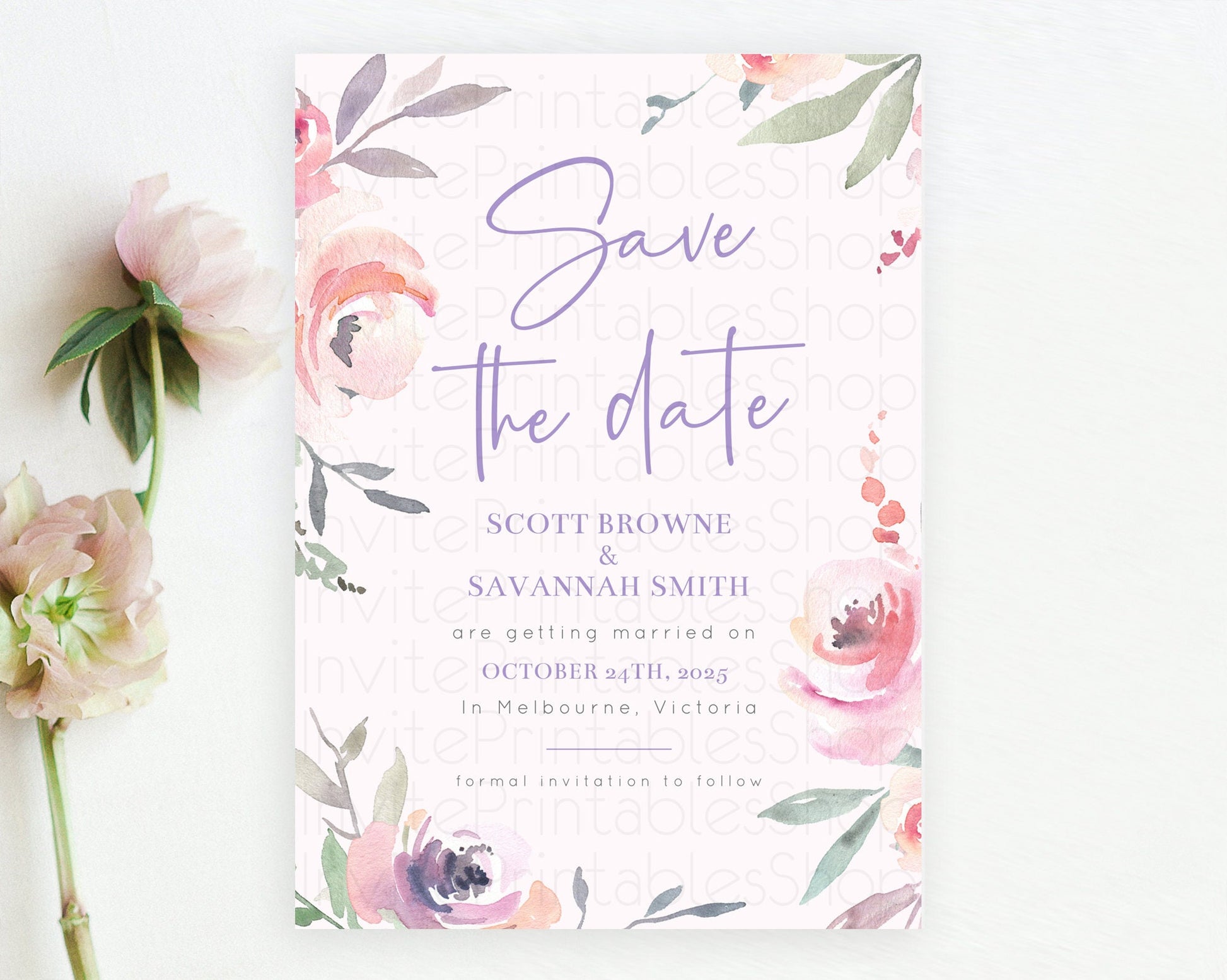 Editable Wildflower Save The Date Template Secret Garden Save The Date Paste