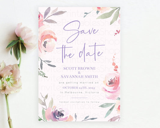 Editable Wildflower Save The Date Template Secret Garden Save The Date Paste