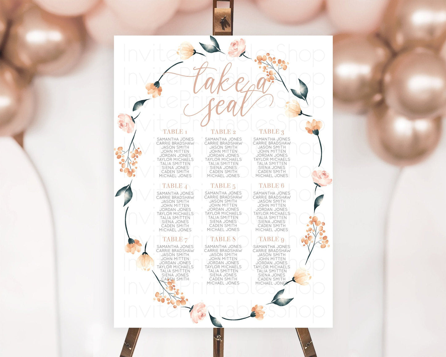 Secret Garden Seating Chart Wildflower Seating Chart Pastel Flowers Seating Chart Enchanted Garden Boho Floral Take A Seat Decor D10240