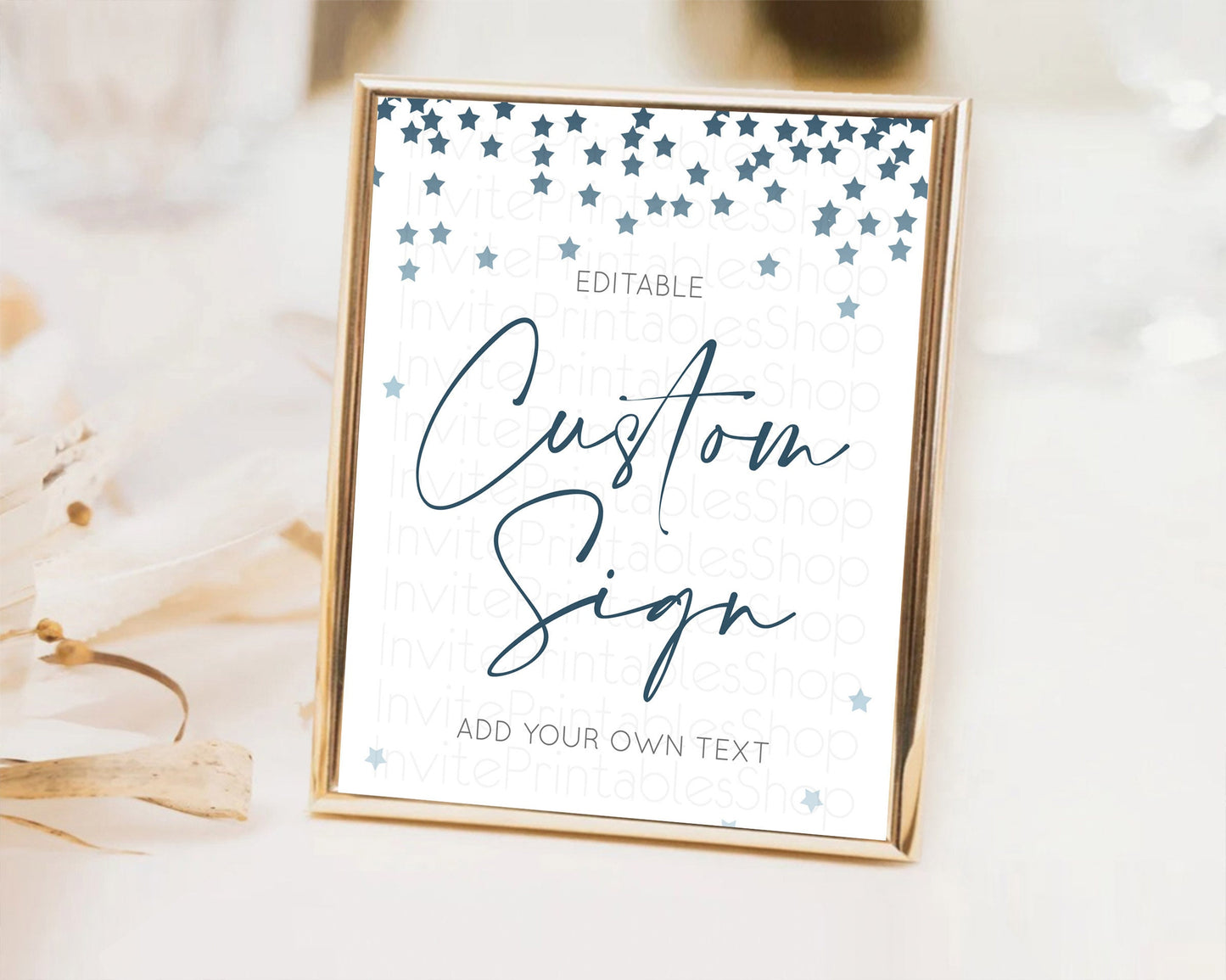 Editable Twinkle Stars Sign Pastel Twinkle Little Star Party Shooting Star C
