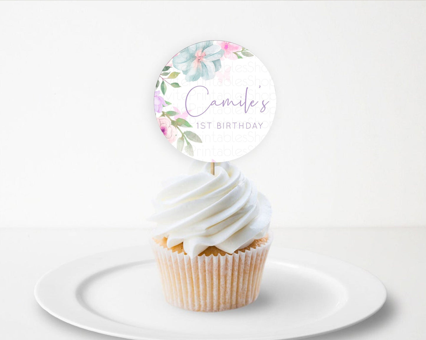 Secret Garden Cupcake Toppers Wildflower Cupcake Toppers Pastel Flowers Cupcake Toppers Enchanted Garden Boho Floral First Birthday D10494